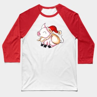 Santa Piggy Baseball T-Shirt